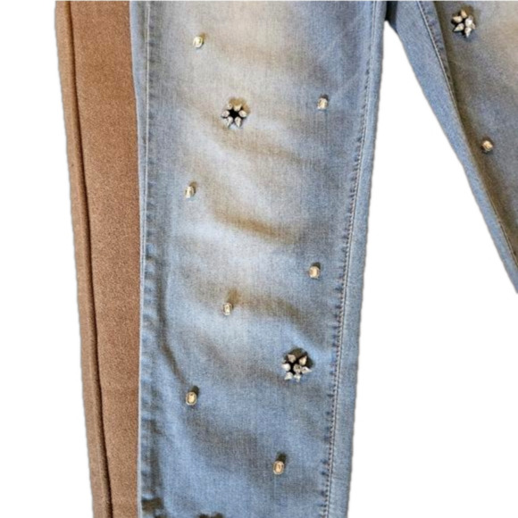 Jessica Simpson Nika Best Friend Bejeweled Light Wash Ankle Jeans Size 29 - Picture 6 of 16